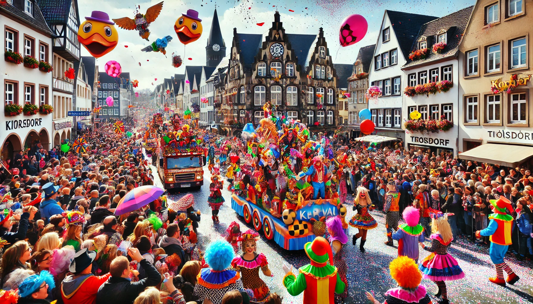 Karneval-in-Troisdorf-2024-11-11-13.12.07-Scene-of-Cologne-style-Karneval-in-Troisdorf-Germany-featuring-vibrant-floats-festive-decorations-people-in-colorful-costumes-and-a-lively-crowd-.webp